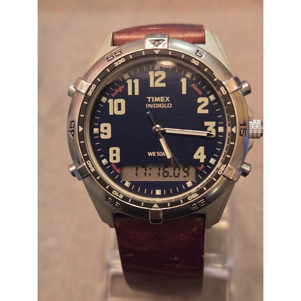 Vintage Timex Indigo Analog-Digital Diver's Style Watch. New Battery